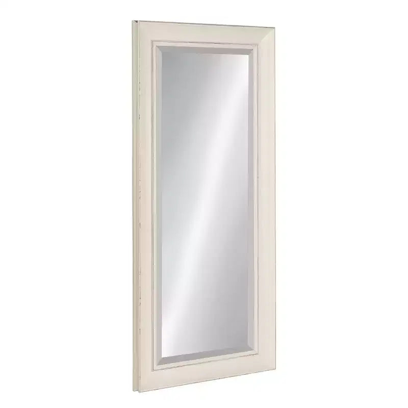 Miroir mural à panneau, rectangulaire, simple, encadré, blanc antique