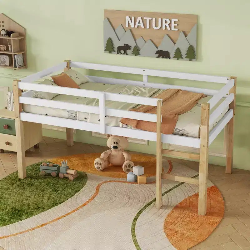 Lit mezzanine jumeau multicolore avec échelle de sécurité, simple
