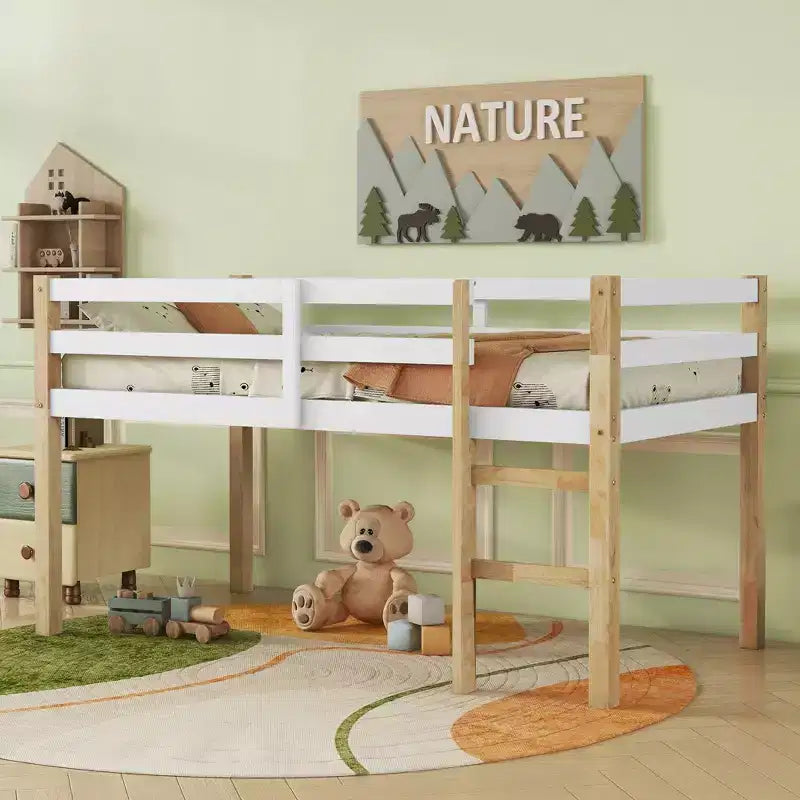 Lit mezzanine jumeau multicolore avec échelle de sécurité, simple