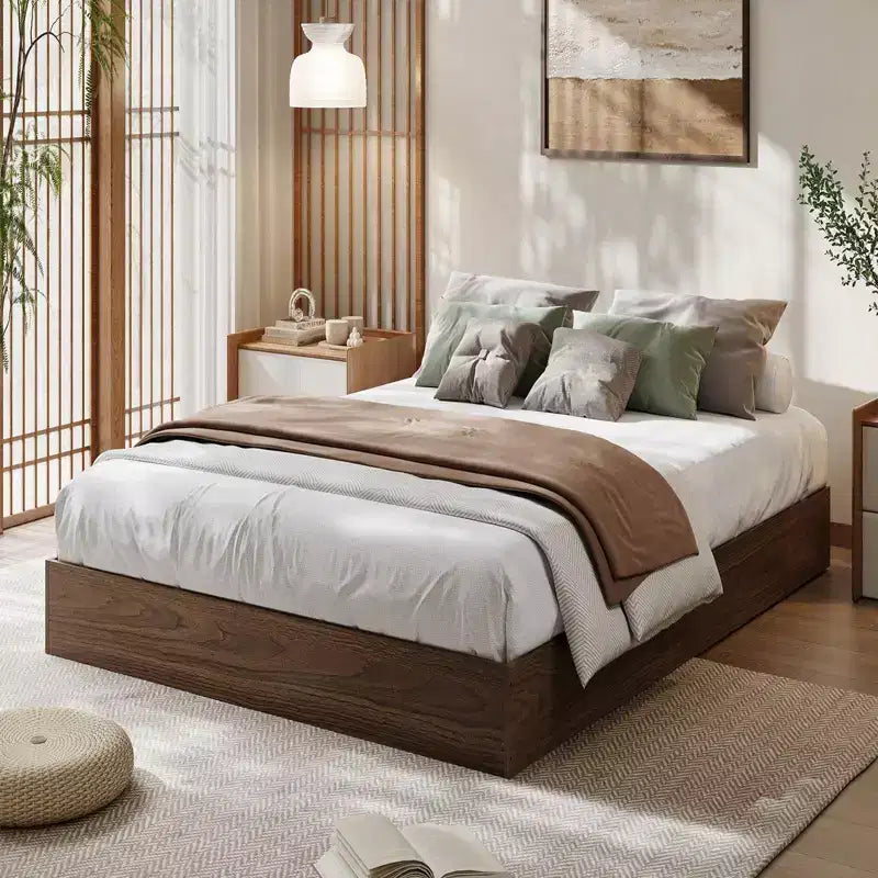 Twin Size Wood Platform Bed Frame - Wooden Bed Frame Without Headboard, Wood Slat Support, No Box Spring Needed, Easy Assembly