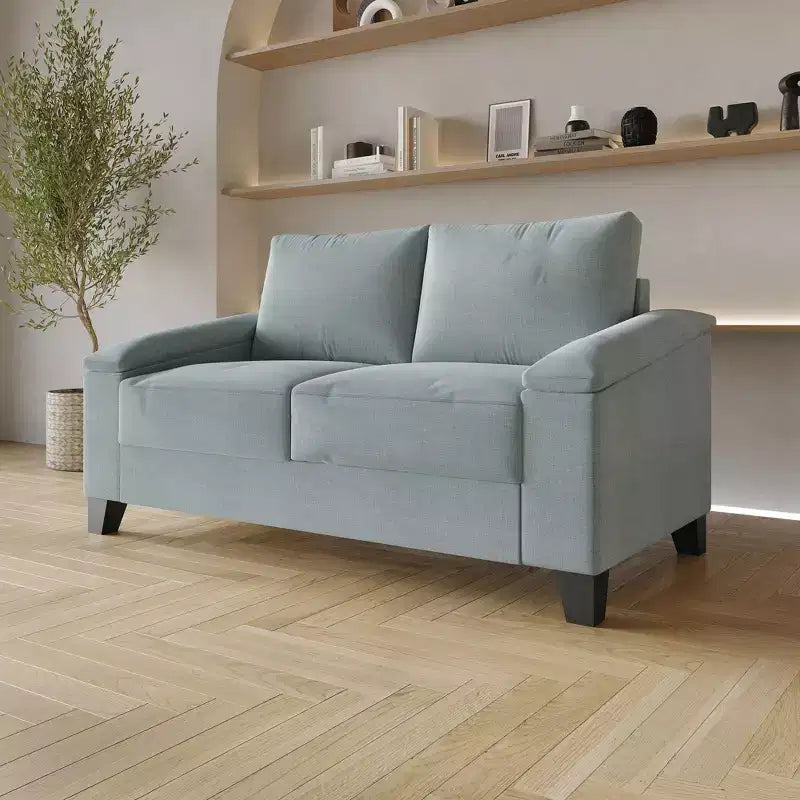 Canapé deux places en lin beige / bleu / beige foncé / gris / bleu clair