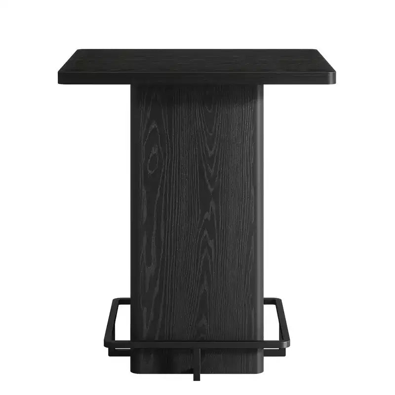 Table de bar carrée noire, plateau MDF, 2-4 personnes
