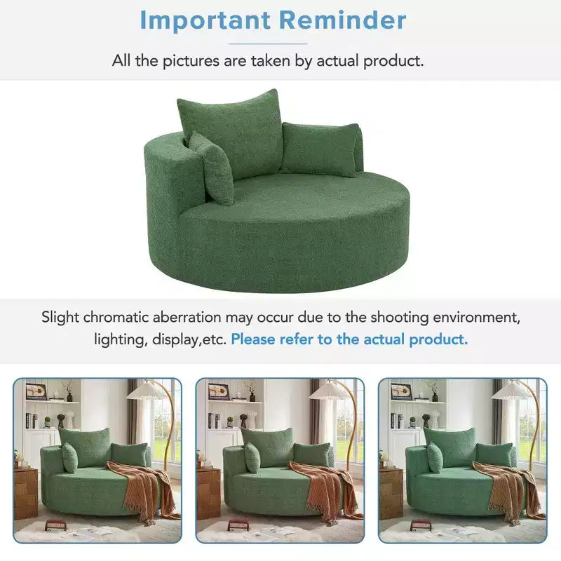 Fauteuil pivotant 1 place de style tonneau Vert / Gris / Beige / Noir / Rouge