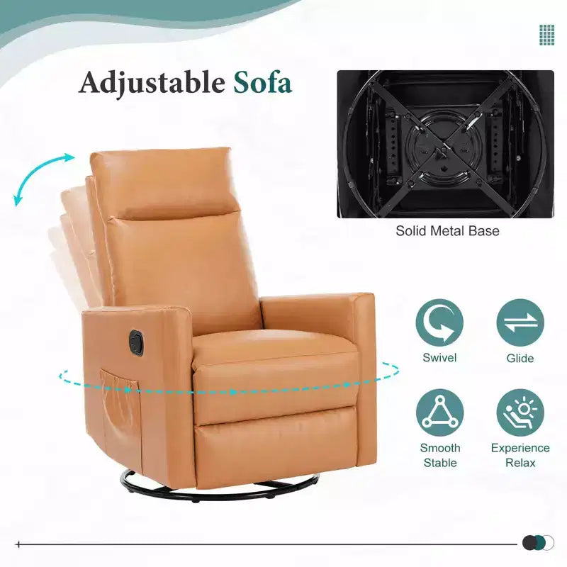 Fauteuil pivotant de couleur beige/noir/marron/gris avec coussin lombaire, une place