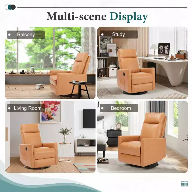 Fauteuil pivotant de couleur beige/noir/marron/gris avec coussin lombaire, une place