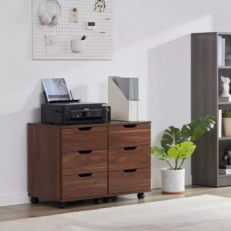 PexFix 3 Drawer Vertical File Cabinet Rolling Wooden Mobile Under Desk with Casters for Home Office
