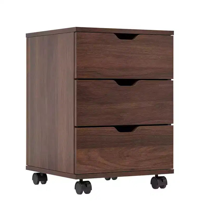 Caisson de classement à roulettes 3 tiroirs en bois blanc, sous-bureau