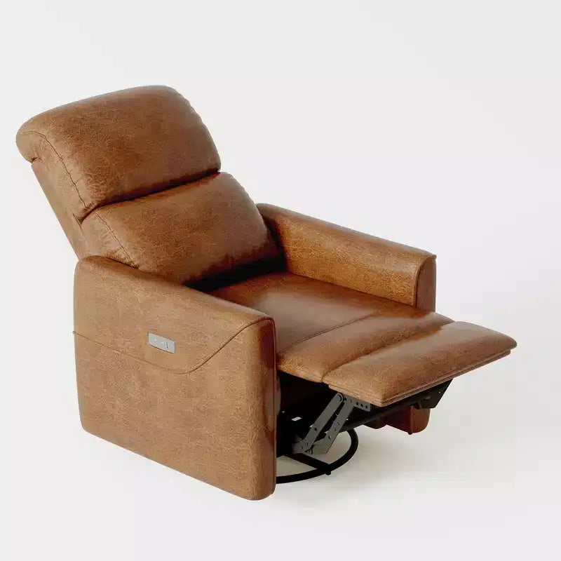 Fauteuil inclinable, pivotant et à bascule en similicuir, avec support lombaire, dossier haut, 1 place