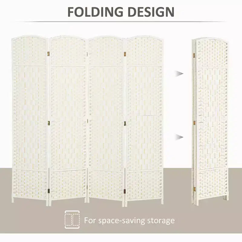 Paravent pliant à 4 panneaux, Gris/Blanc mélangé, 1,83 m de haut
