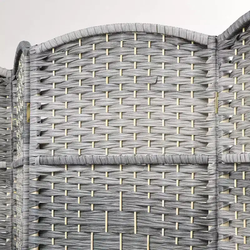 Paravent pliant à 4 panneaux, Gris/Blanc mélangé, 1,83 m de haut