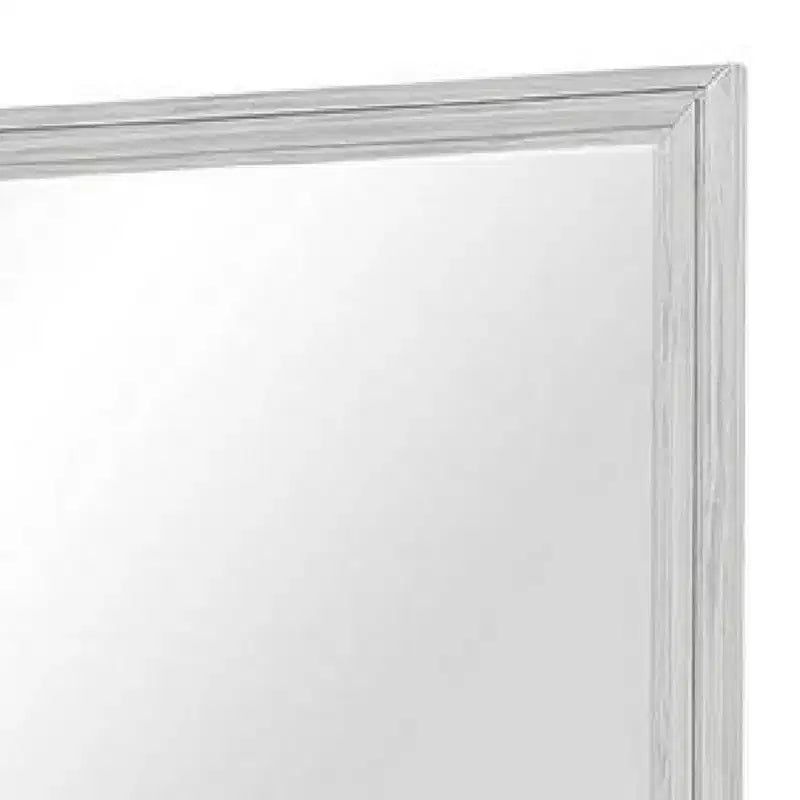 Miroir mural rectangulaire rustique blanc, verre biseauté