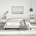 Bed Frame White Faux leather, Plywood, Engineered wood Full