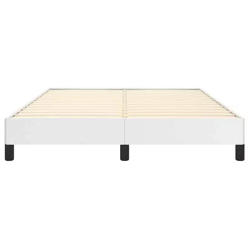 Cadre de lit plateforme complet en similicuir blanc, 2 places