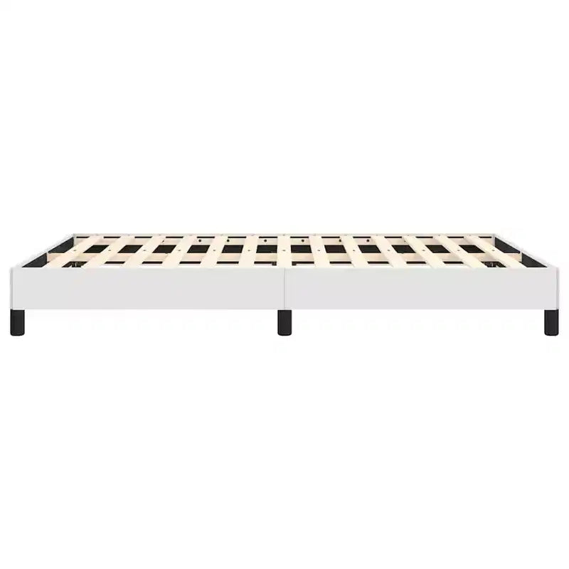 Cadre de lit plateforme complet en similicuir blanc, 2 places