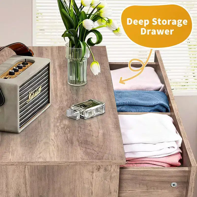 Commode grise à 7 tiroirs, chiffonnier individuel