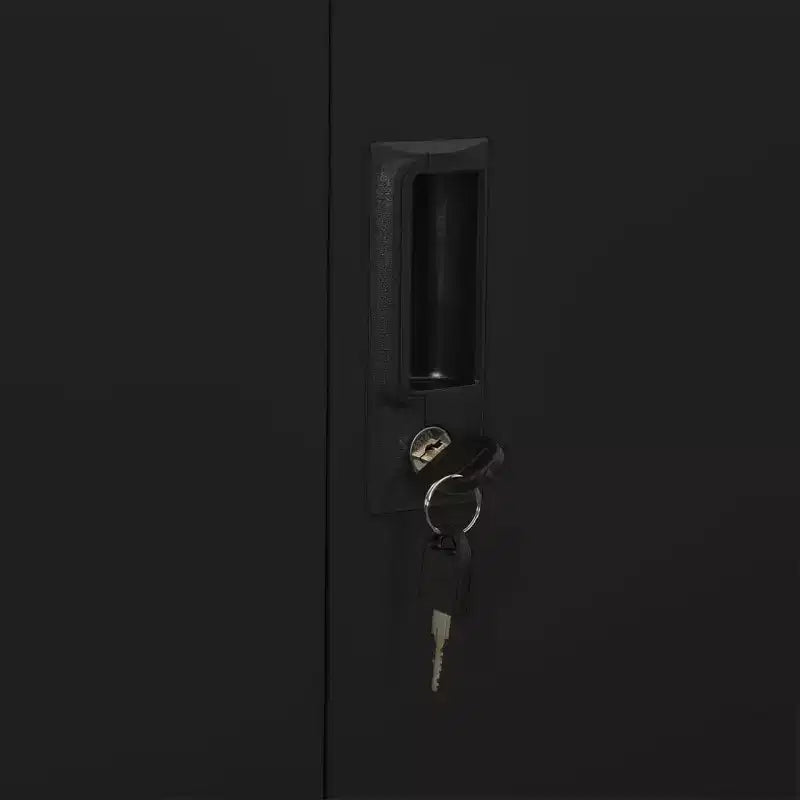 Classeur métallique avec étagères, 4 portes, verrouillable – Anthracite / Noir / Gris clair / Blanc