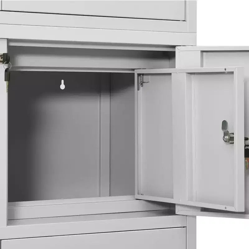 Classeur métallique avec étagères, 4 portes, verrouillable – Anthracite / Noir / Gris clair / Blanc