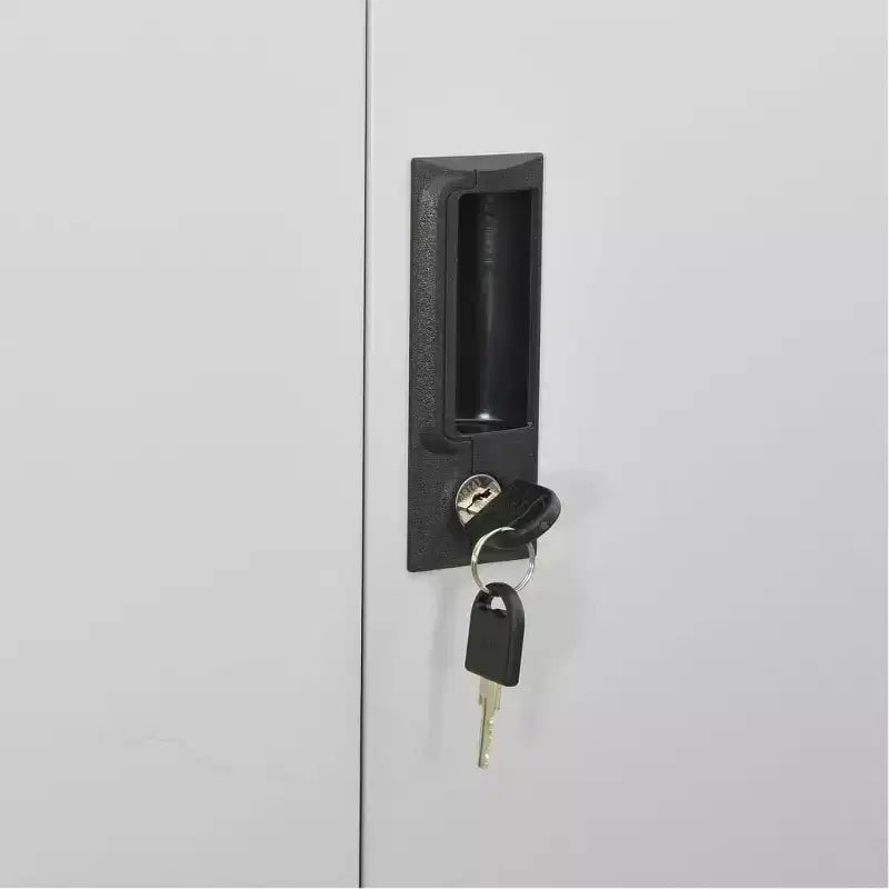 Classeur métallique avec étagères, 4 portes, verrouillable – Anthracite / Noir / Gris clair / Blanc