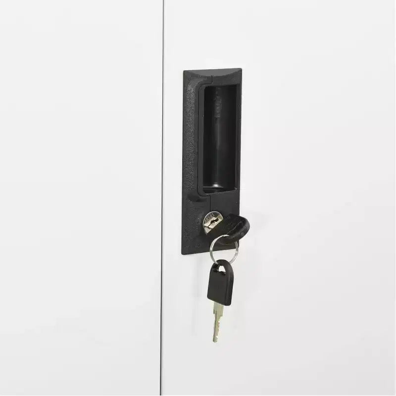 Classeur métallique avec étagères, 4 portes, verrouillable – Anthracite / Noir / Gris clair / Blanc