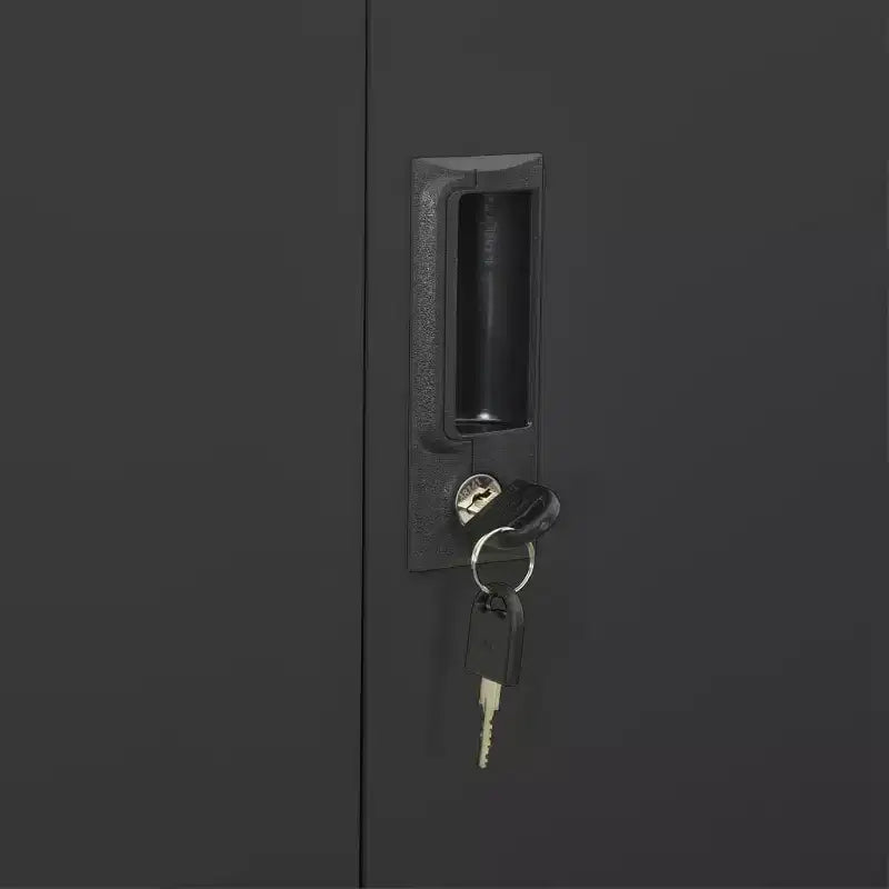 Classeur métallique avec étagères, 4 portes, verrouillable – Anthracite / Noir / Gris clair / Blanc