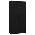 Classeur métallique avec étagères, 4 portes, verrouillable – Anthracite / Noir / Gris clair / Blanc