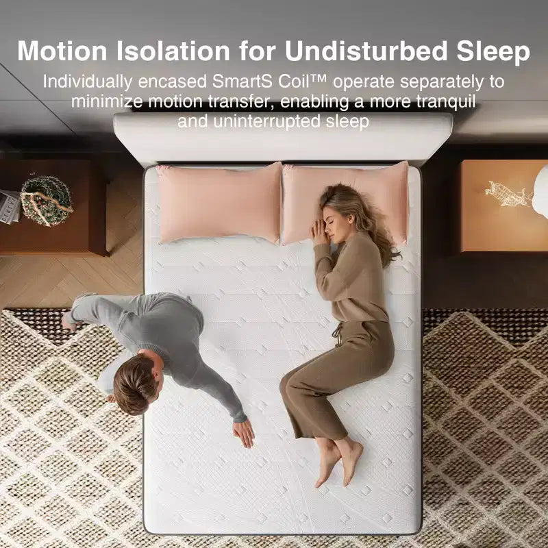 Matelas hybride en mousse à mémoire de forme blanche et ressorts ensachés, lit simple, 30,5 cm, fermeté moyenne