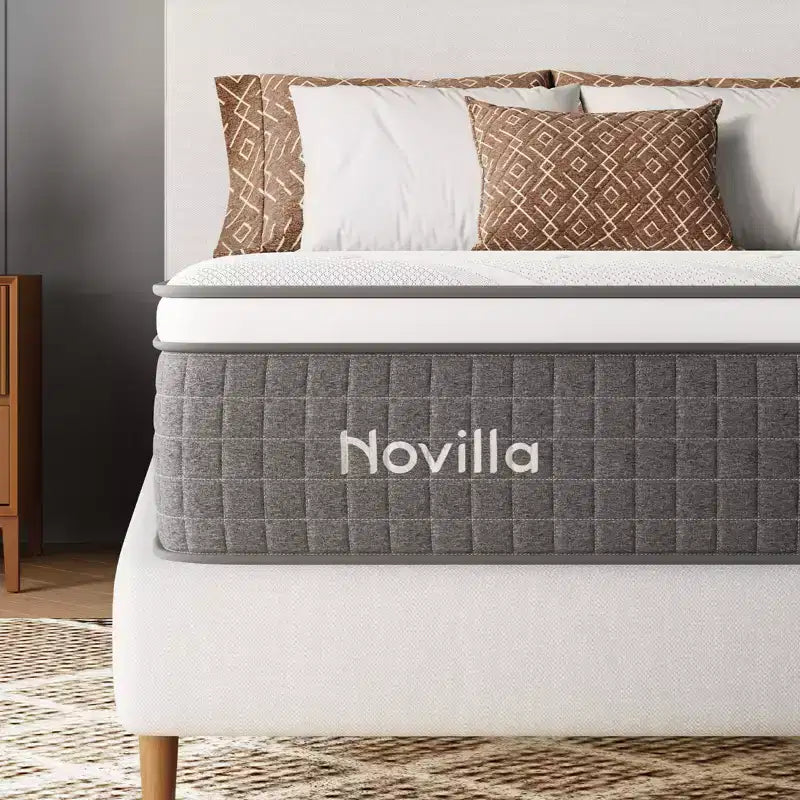 Matelas hybride en mousse à mémoire de forme blanche et ressorts ensachés, lit simple, 30,5 cm, fermeté moyenne