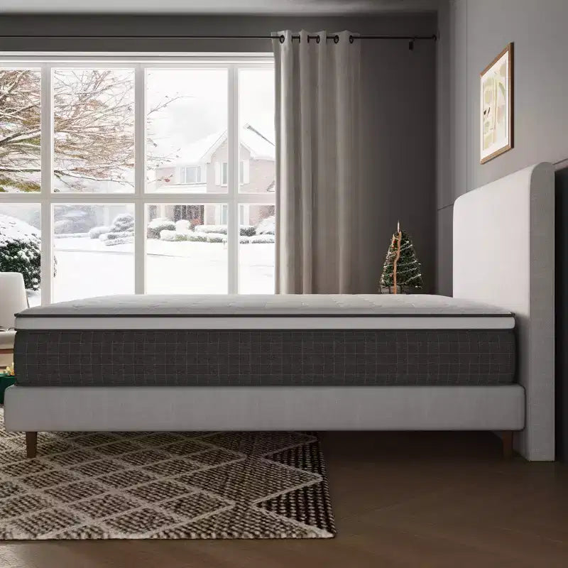 Matelas hybride en mousse à mémoire de forme blanche et ressorts ensachés, lit simple, 30,5 cm, fermeté moyenne