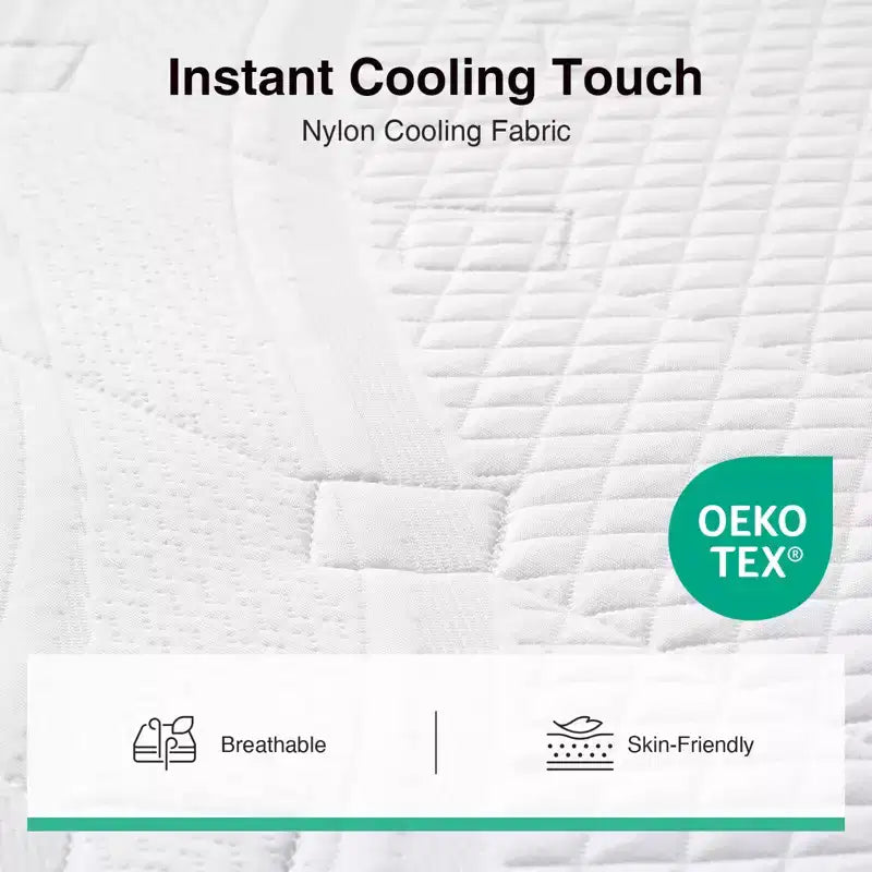 Matelas hybride en mousse à mémoire de forme blanche et ressorts ensachés, lit simple, 30,5 cm, fermeté moyenne