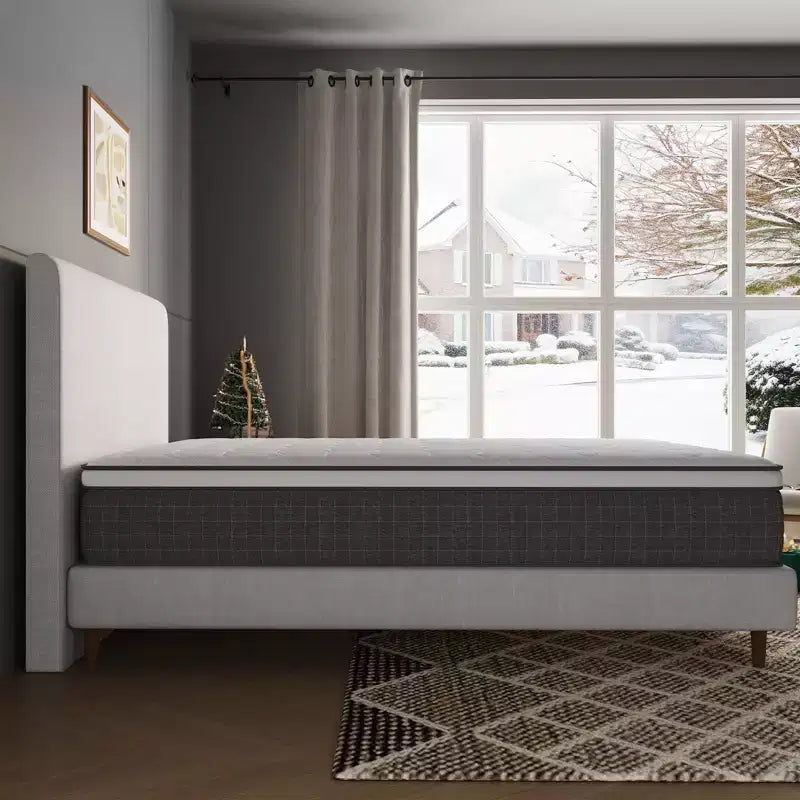 Matelas hybride en mousse à mémoire de forme blanche et ressorts ensachés, lit simple, 30,5 cm, fermeté moyenne