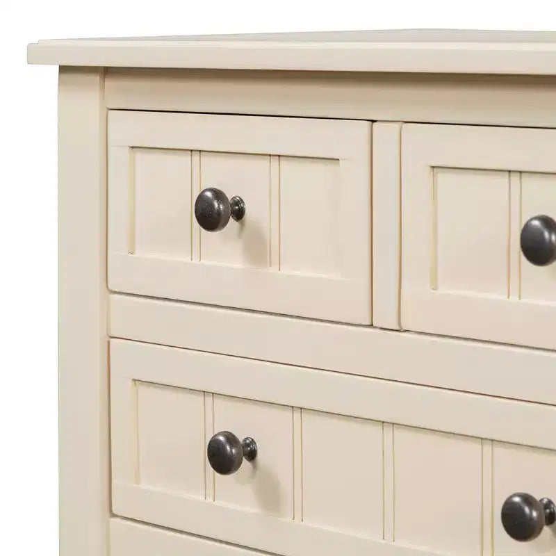 Console de style rétro en hévéa marron et MDF, avec 2 tiroirs et étagère inférieure, 1 personne