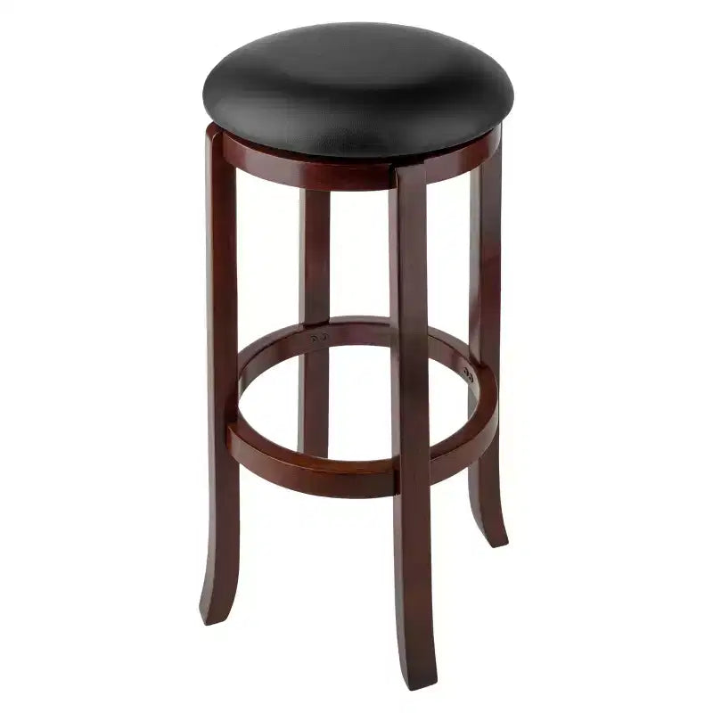 Tabouret de bar pivotant sans dossier en noyer, 1 place