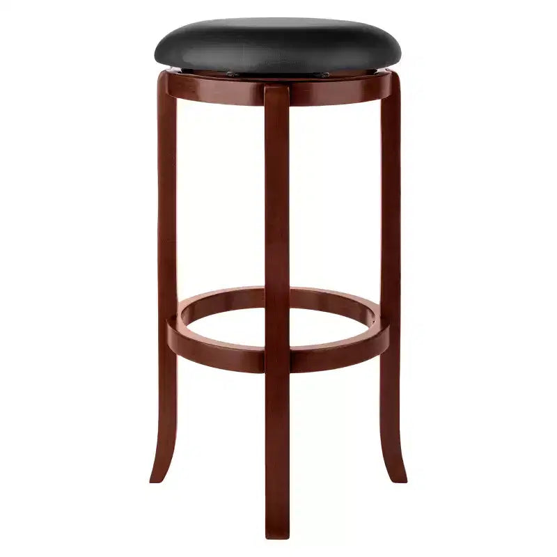 Tabouret de bar pivotant sans dossier en noyer, 1 place