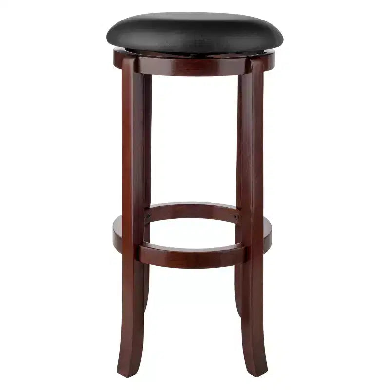 Tabouret de bar pivotant sans dossier en noyer, 1 place