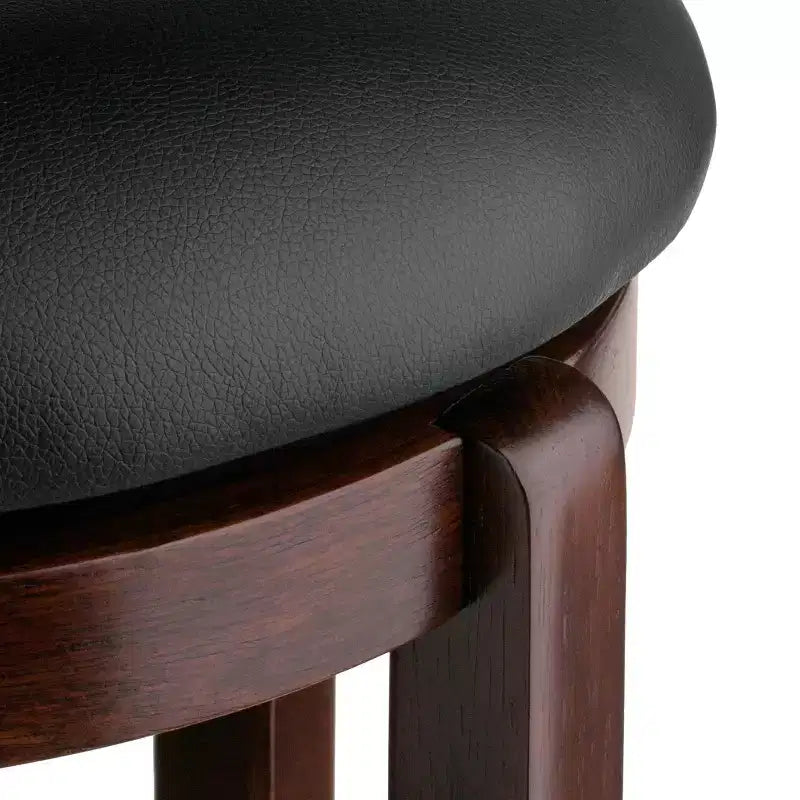 Tabouret de bar pivotant rond sans dossier en noyer, 1 place