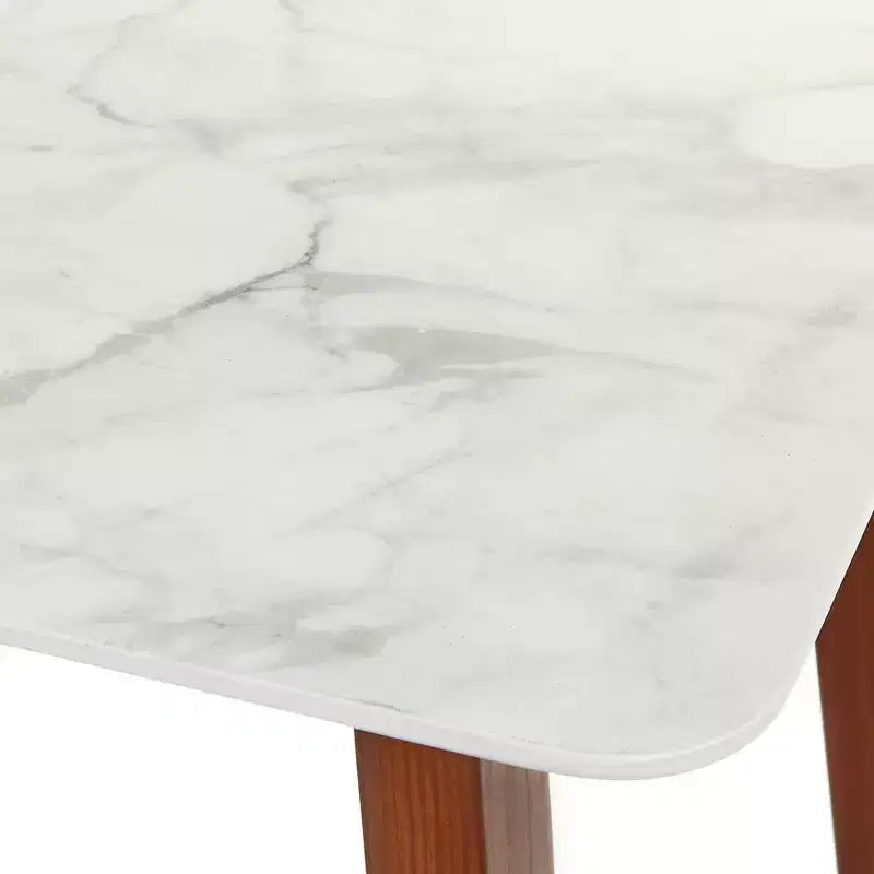 Console de style mid-century noyer et blanc, simple