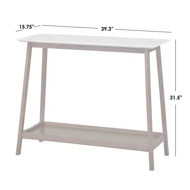 Console de style mid-century noyer et blanc, simple