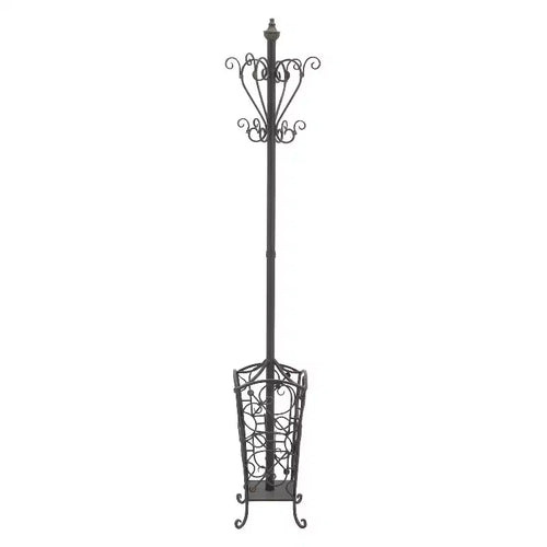 Porte-manteau en fer forgé avec porte-parapluies, sur pied, 1 personne