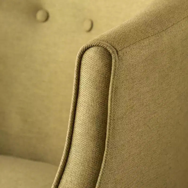 Fauteuil de club capitonné bleu marine et vert, 1 place