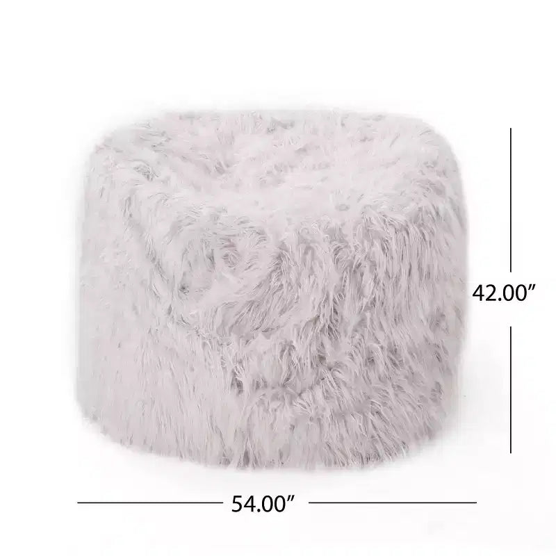 Pouf poire 1 place en fausse fourrure lavande/taupe