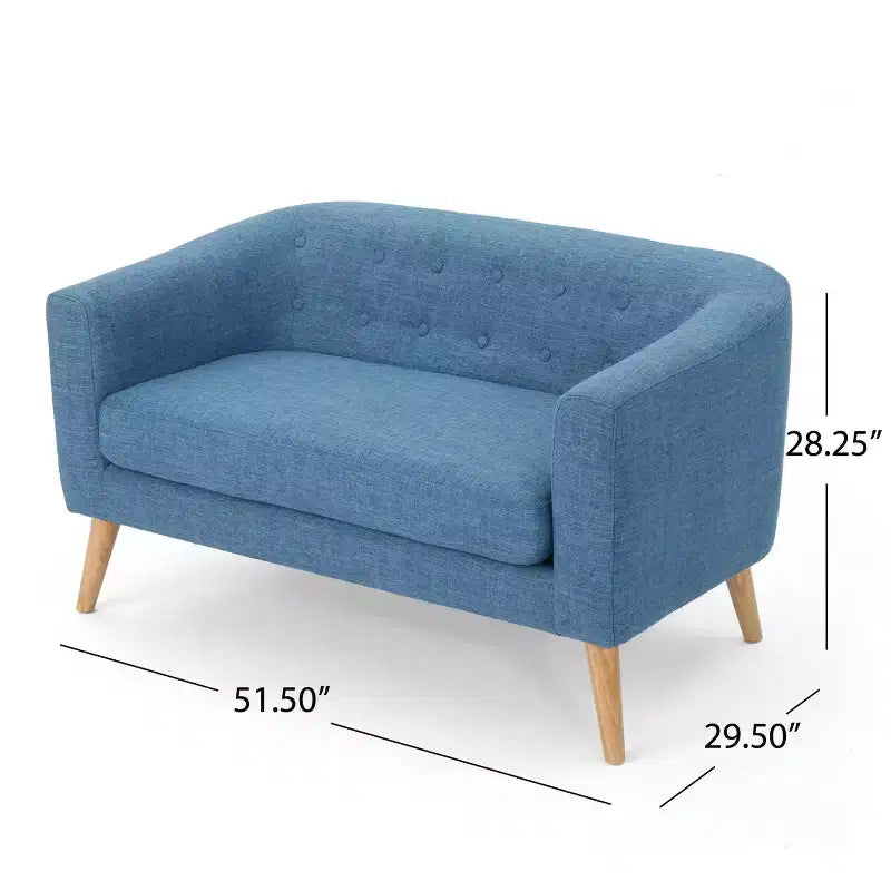 Causeuse gris / bleu pâle du milieu du siècle, 2 places