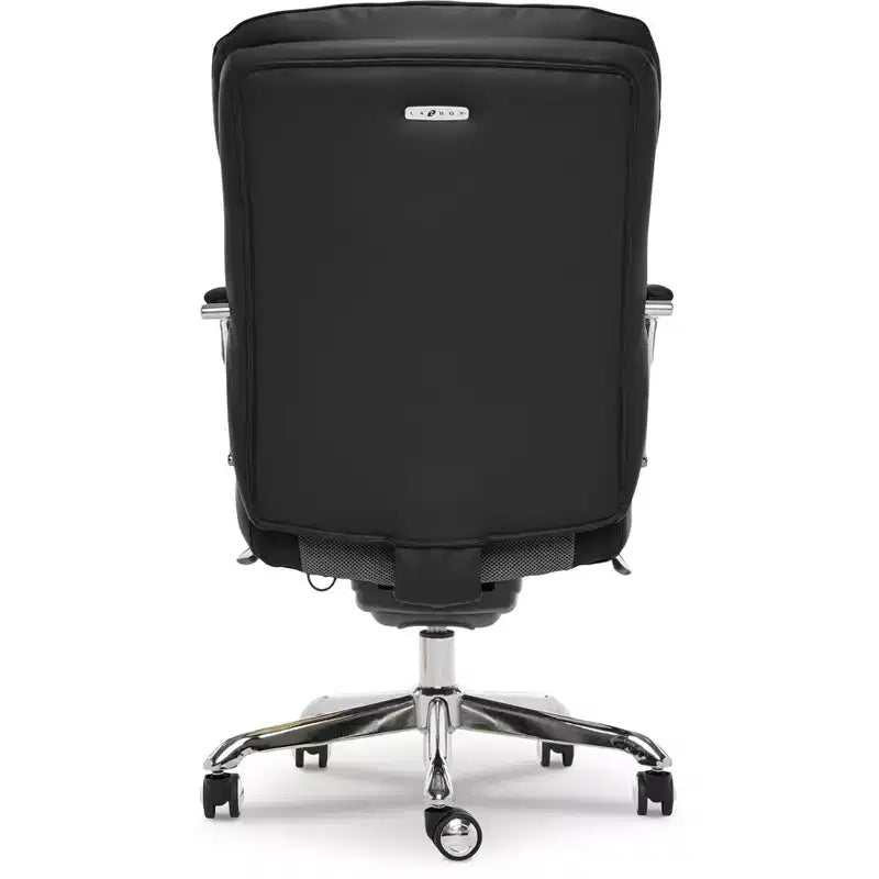 Fauteuil de bureau en cuir reconstitué marron avec accoudoirs rembourrés, réglable en hauteur, 1 personne