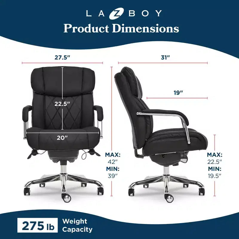 Fauteuil de bureau en cuir reconstitué marron avec accoudoirs rembourrés, réglable en hauteur, 1 personne