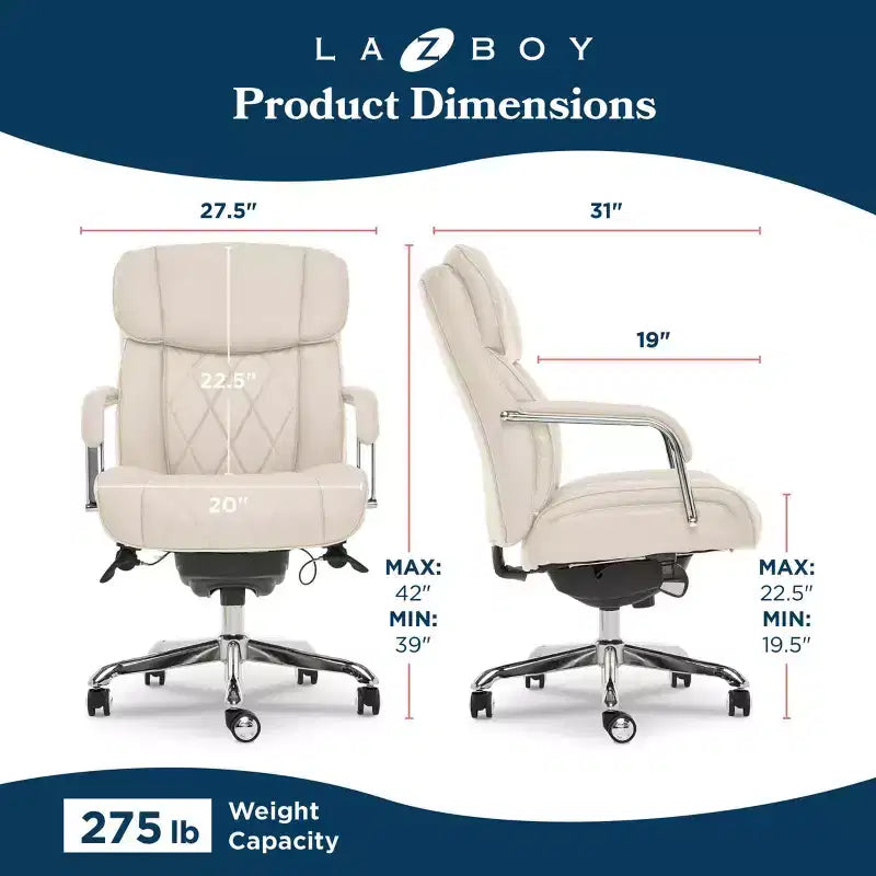 Fauteuil de bureau en cuir reconstitué marron avec accoudoirs rembourrés, réglable en hauteur, 1 personne