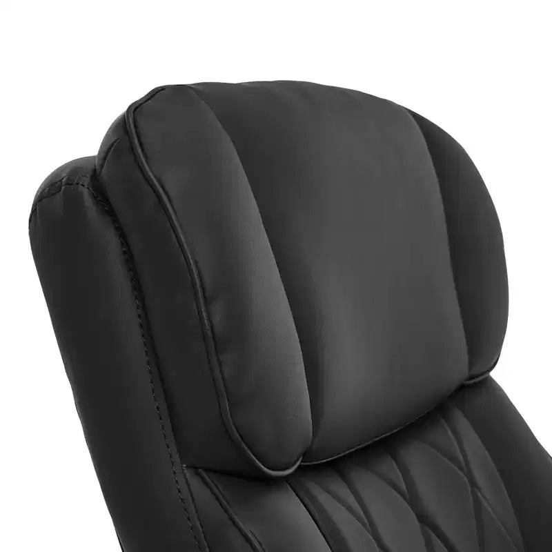 Fauteuil de bureau en cuir reconstitué marron avec accoudoirs rembourrés, réglable en hauteur, 1 personne