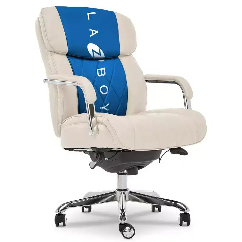 Fauteuil de bureau en cuir reconstitué marron avec accoudoirs rembourrés, réglable en hauteur, 1 personne