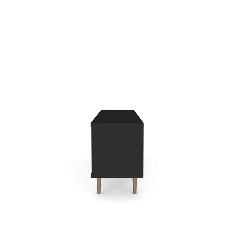Meuble TV en MDF avec 2 étagères et 2 portes d'armoire, convient jusqu'à 60", 1 personne