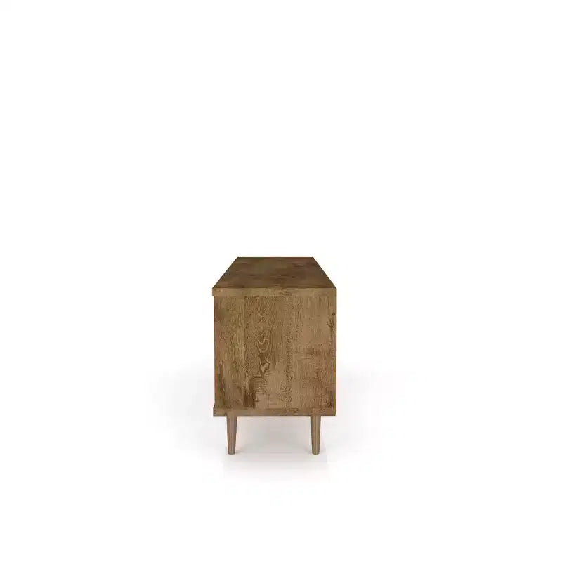 Meuble TV en MDF avec 2 étagères et 2 portes d'armoire, convient jusqu'à 60", 1 personne