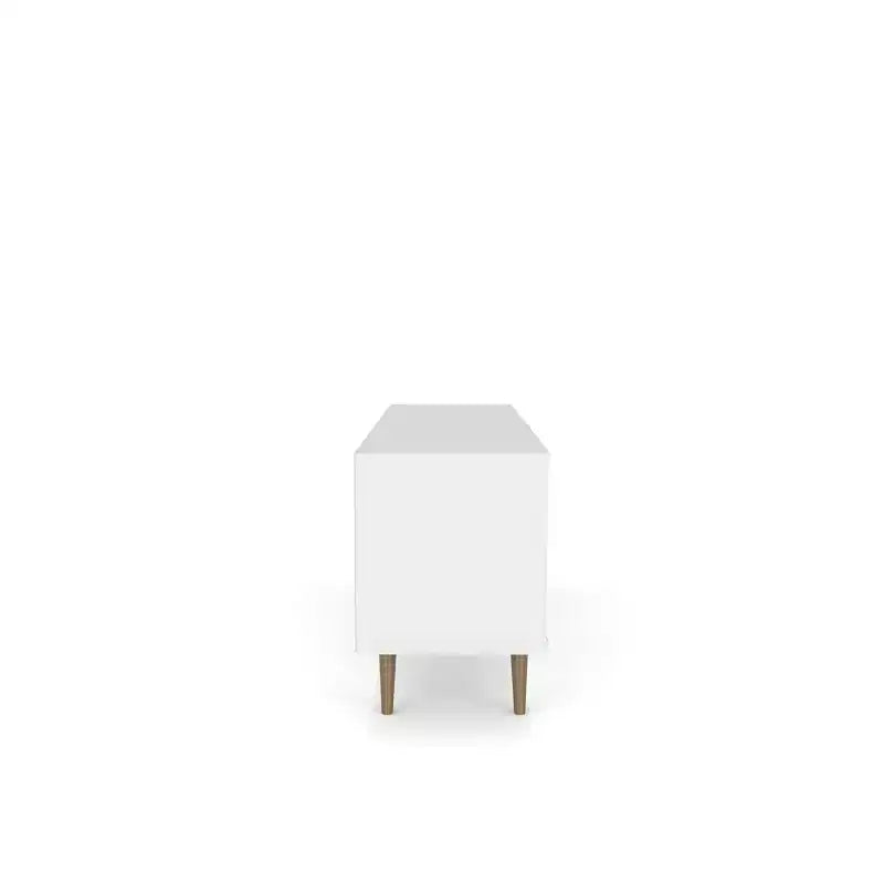 Meuble TV en MDF avec 2 étagères et 2 portes d'armoire, convient jusqu'à 60", 1 personne