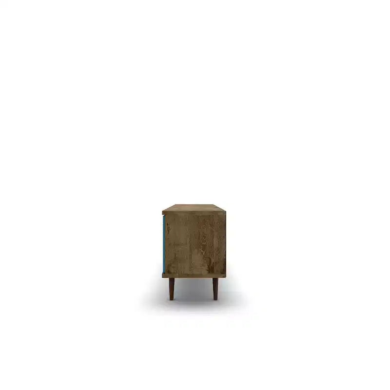 Meuble TV en MDF avec 2 étagères et 2 portes d'armoire, convient jusqu'à 60", 1 personne